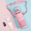 Portable Water Bottle Carrier Bag With Phone Pocket For Stanley 64Oz Tumbler With Handle Neoprene Water Bottle Holder Pouch