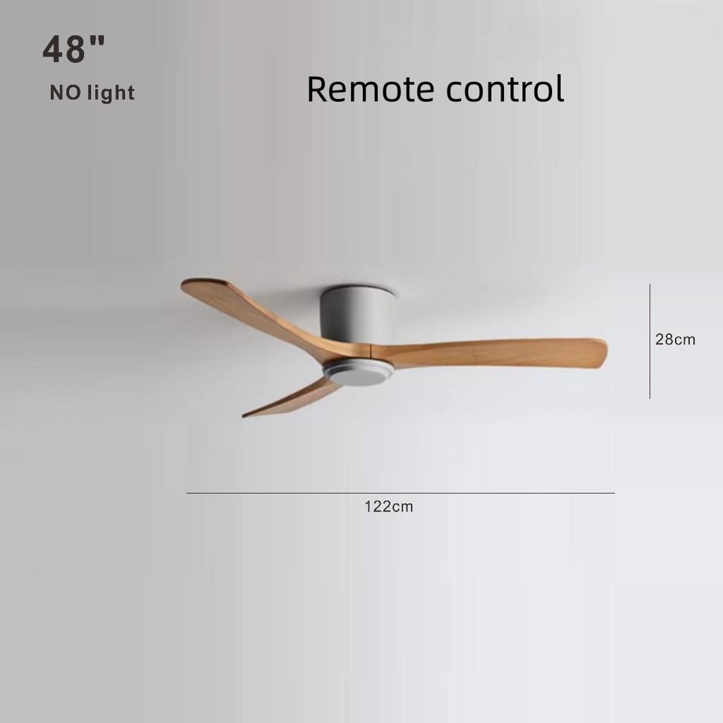Nordic Minimalist Variable Frequency Fan Living Room Bedroom Solid Wood Ceiling Fan Creative Villa Hotel Decoration Fan