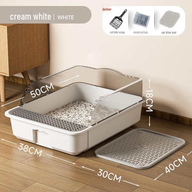 Extra große Übergröße Halboffene Spritzwassergeschützte Katzentoilette