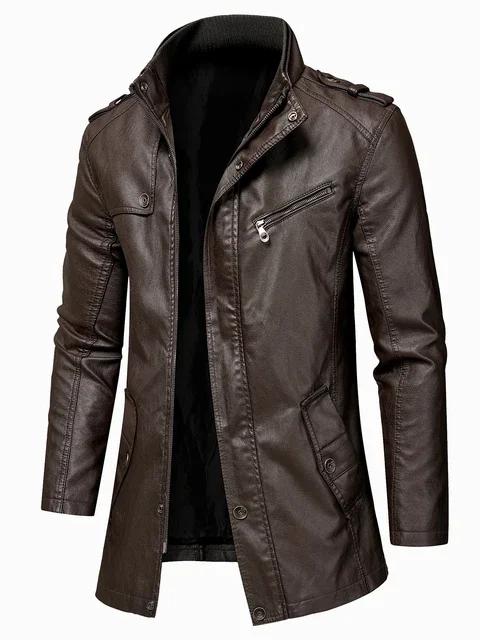 Men Long Coat Winter Casual England