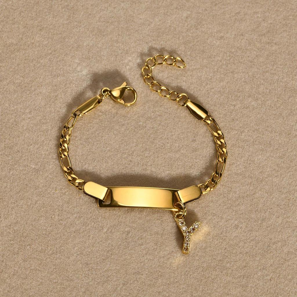 Stainless Steel Alphabet Bracelet for Kids and Ladies - Fashionable, Simple Jewelry