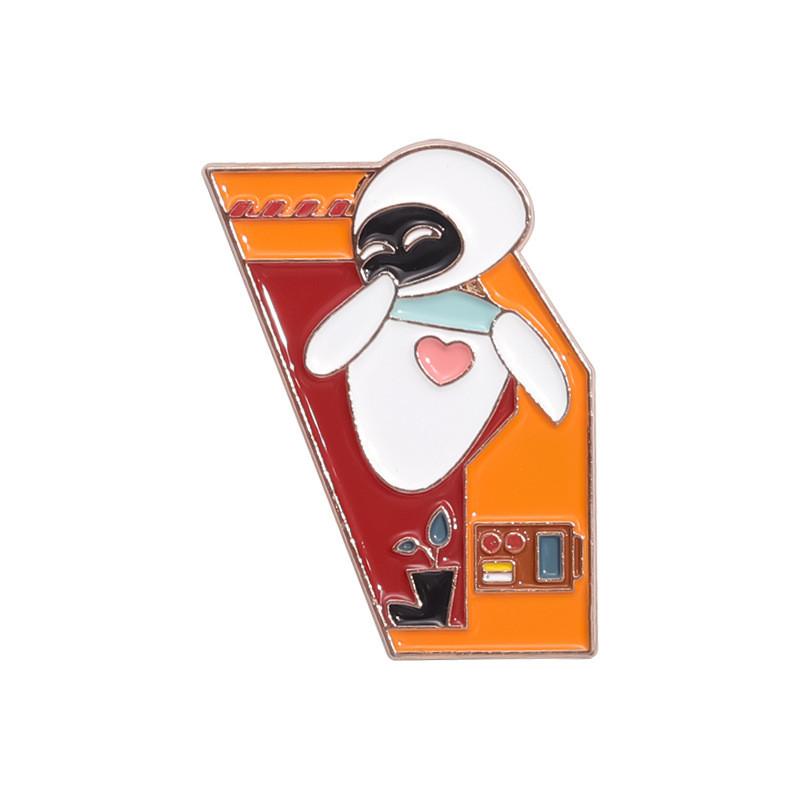Unique Cartoon Robot Design Alloy Brooch Pin Stylish Anime Character Badge For All Ages