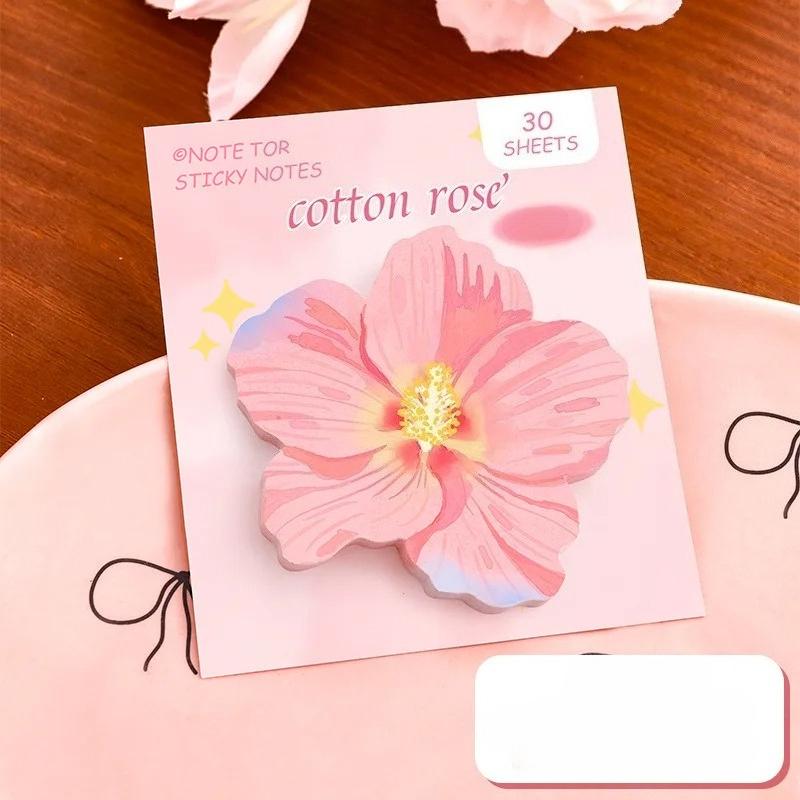30 шт. Милые стикеры-заметки в форме цветов для студентов, липкие заметки, мультяшные, с ценными сообщениями, цветущая сакура
