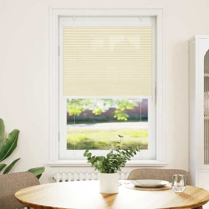 VidaXL Store plissé crème 70x150 cm largeur du tissu 69,4 cm polyester, store plissé de fenêtre, store accordéon, store 4015290