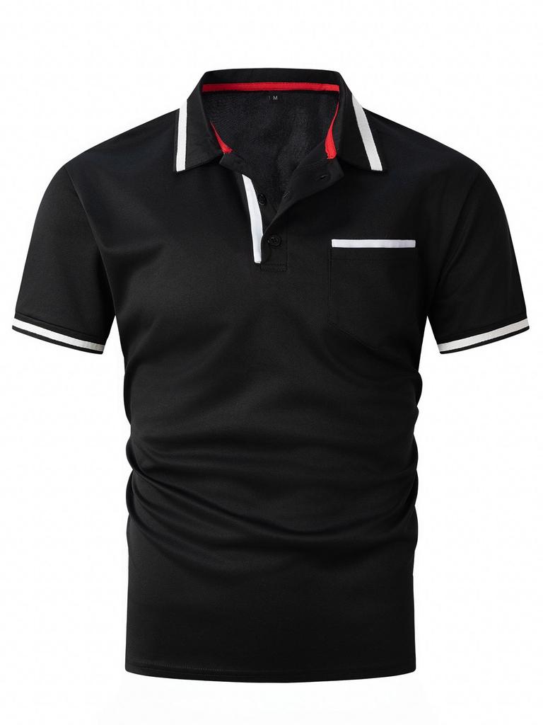 2026 Summer Men's Sports Polo Shirt with Button Pocket