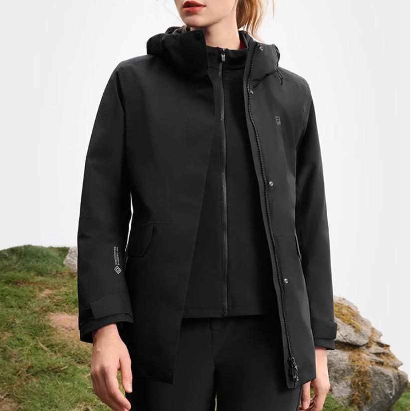 Fila Explorer Gtx Outdoor Hooded Windbreaker Jacket Women Jackets Deep-Black A11W517721F-BK