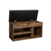 VASAGLE Shoe Bench with Cushion, Storage Bench with Padded Seat, 3 Compartments, Hidden Storage, Shelves, Living Room Lounge Hallway Bedroom