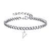 Mens Initials Cuban Links Bracelets,Stainless Steel A-Z 26 Letters Alphabet Charm Chain Wristband Adjustable,Casual Jewelry Gift