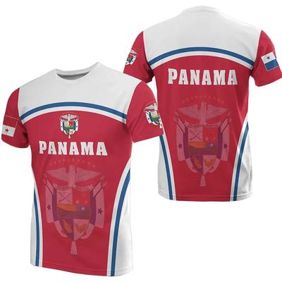 Mode Panama Flaggenmuster T-Shirt für Herren Sport Fitnessstudio T-Shirt Tops Sommer Street 3D-Druck Kurzarm Lässige Lockere T-Shirts