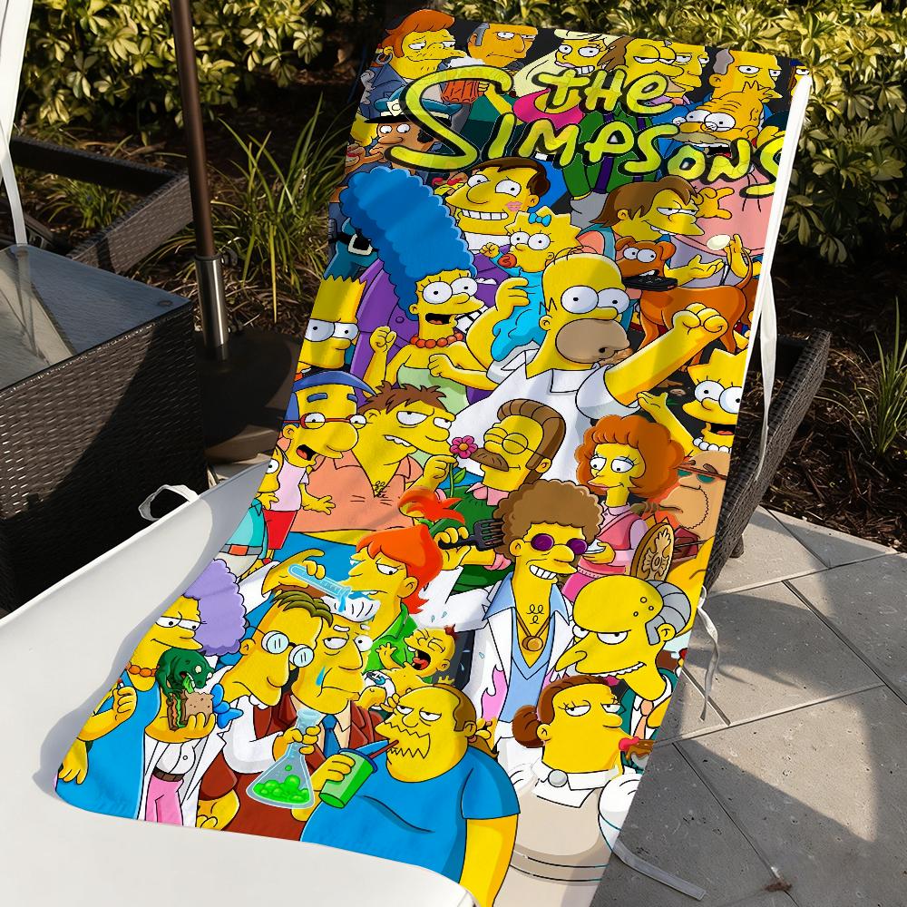 Cartoon Fun Cute Towel Soft Pool Gift For Travel Gym Shower Camping Quick Dry Sports The S-Simpsons-S Large Beach Towels
