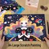 Papel de Arte de Raspar Cidade Criativa A4 - Pintura de Decompressão DIY Vista Noturna