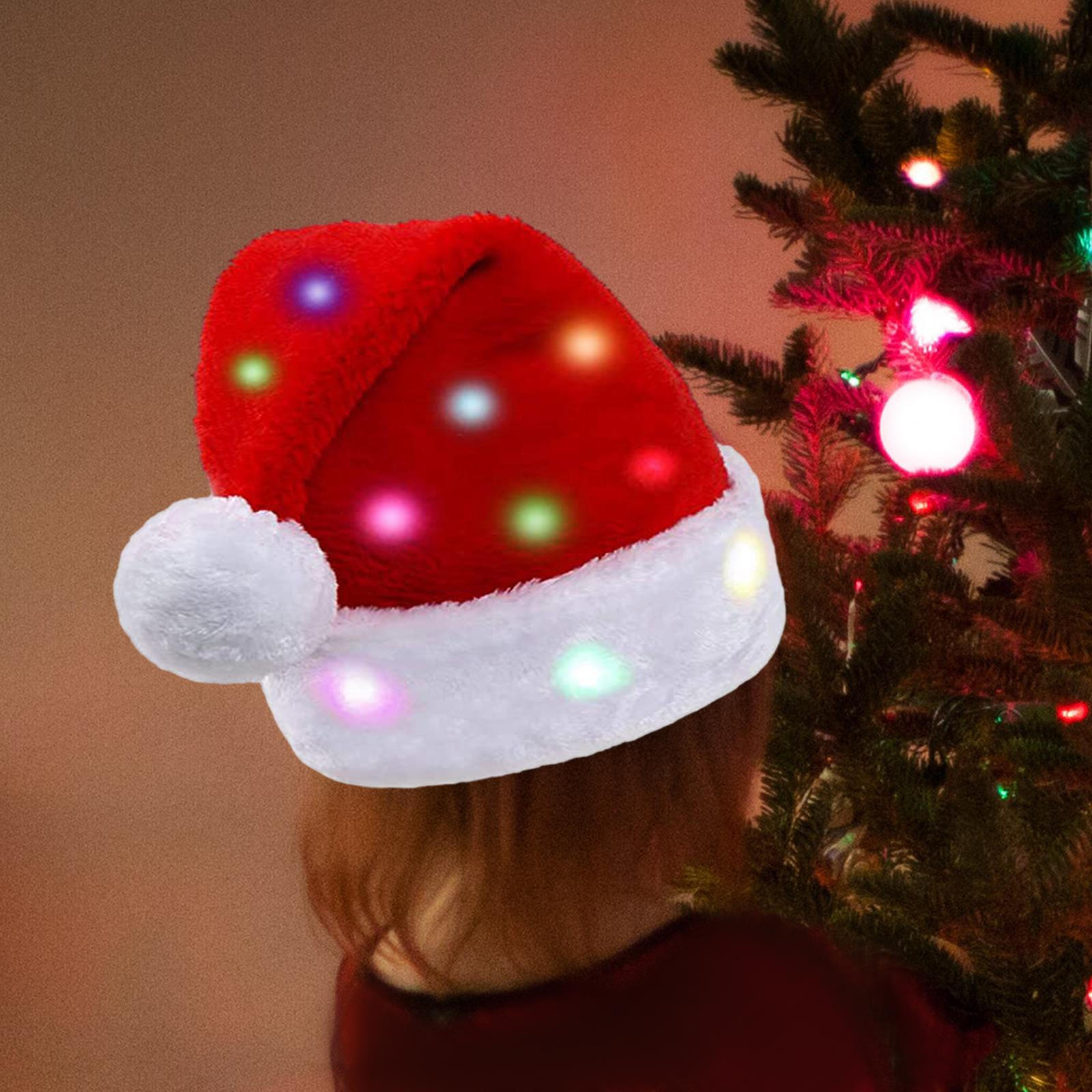 

Рождественская шляпа, рождественские головные уборы, реквизит, светодиодная подсветка Санта-Клауса для сценического выступления, косплея 38cm for Kids