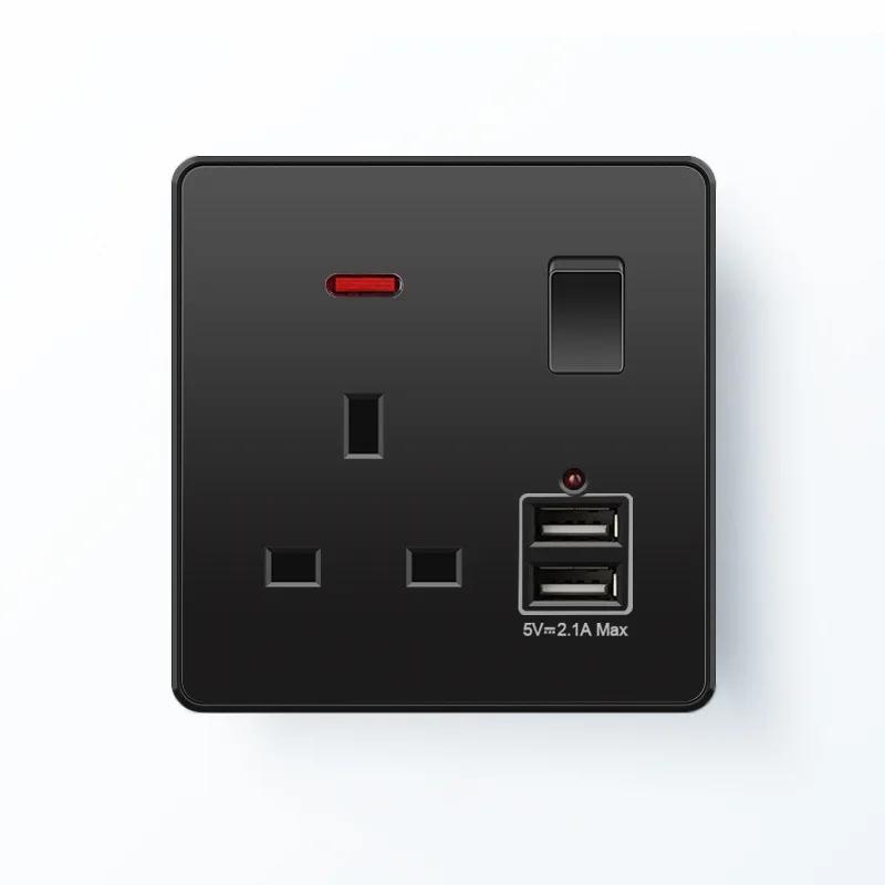 Depoguye High quality retro European lamp switch socket, stainless steel brass toggle switch plate, household wall lamp switch