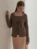 Bemuse Mansion Ribbon Layered Cardigan - Cocoa