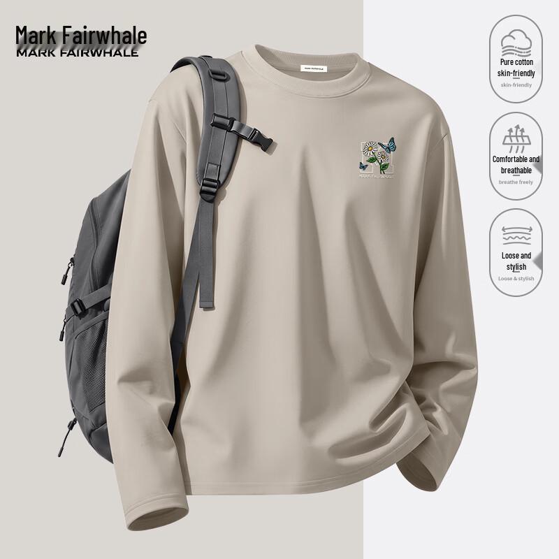 Mark Fairwhale Men's Japanese-Style Heavyweight Cotton Long-Sleeve T-Shirt