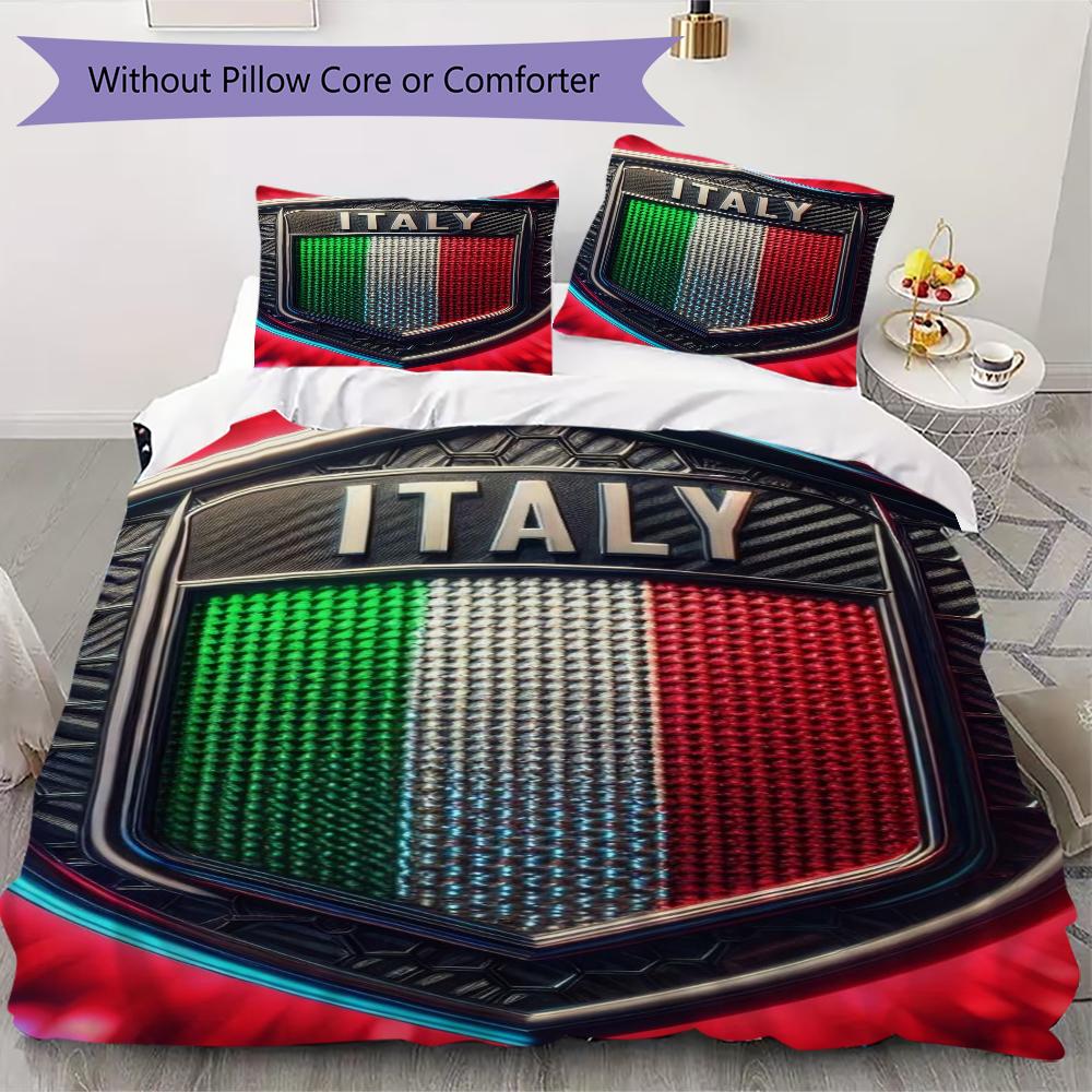 FIGC Muster Bettwäsche, Steppbett Set Bettbezug Kissenbezug Zuhause Geburtstagsgeschenk(1 Bettbezug + 2 Kissenbezüge, ohne Füllung)_lx