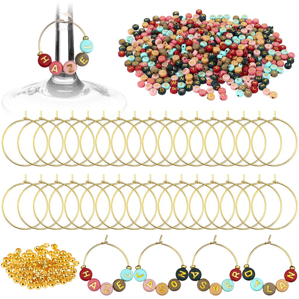 60 Sets Wine Glass Charms Rings-Diy Personalized Drink Markers Charms Wine Glass Markers For Parties, Weddings, Bridal Showers,