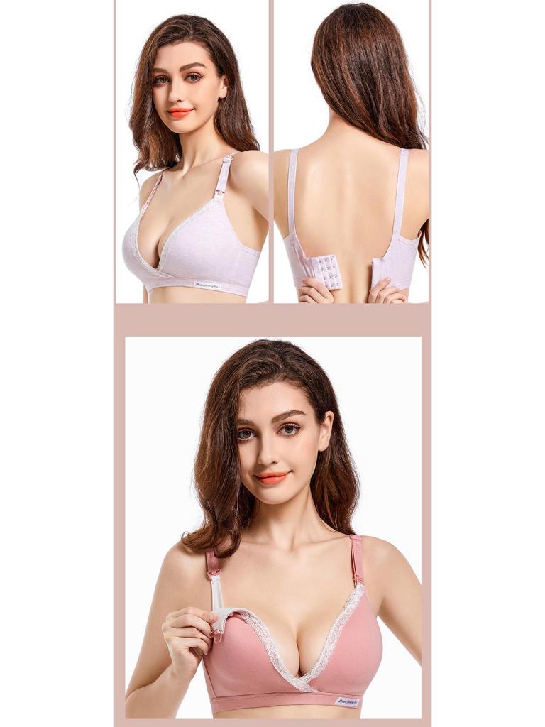 Wire-Free Double-Open Maternity Nursing Bra - Anti-Sagging, Supportive, Easy Feeding Access