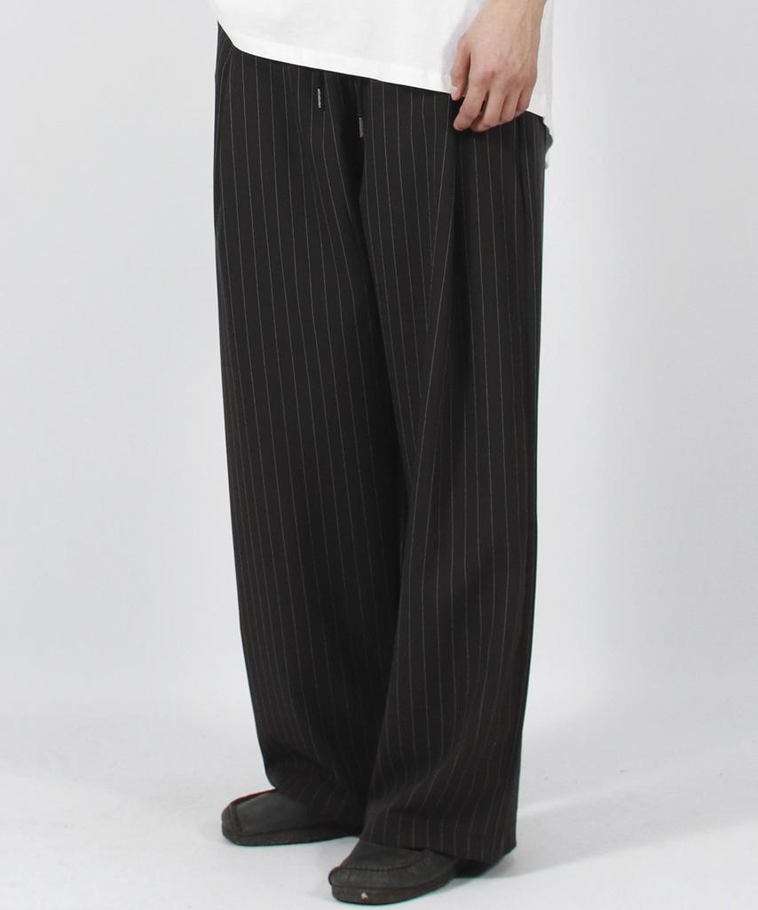 Deumakeu M Solid Stripe Wide Pants Black