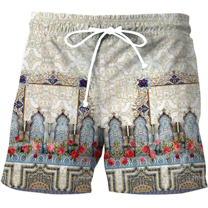 Cartoon Music Colorful Graffiti Beach Shorts Men 3d Print Swim Trunks Summer Surf Board Shorts 80s 90s Street Short Pants