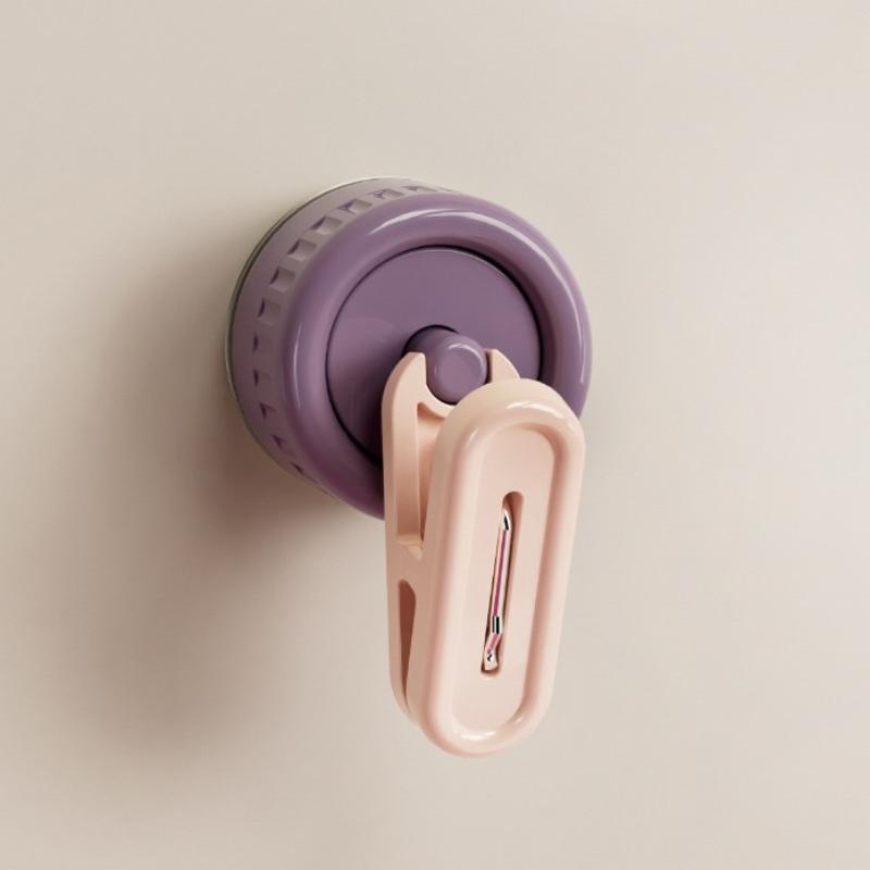 

Waterproof 360° Rotating Suction Cup Hook – Drill-Free Bath Organizer, Heavy-Duty Clip for Gloves, Towels&Accessories,No Residue фіолетовий