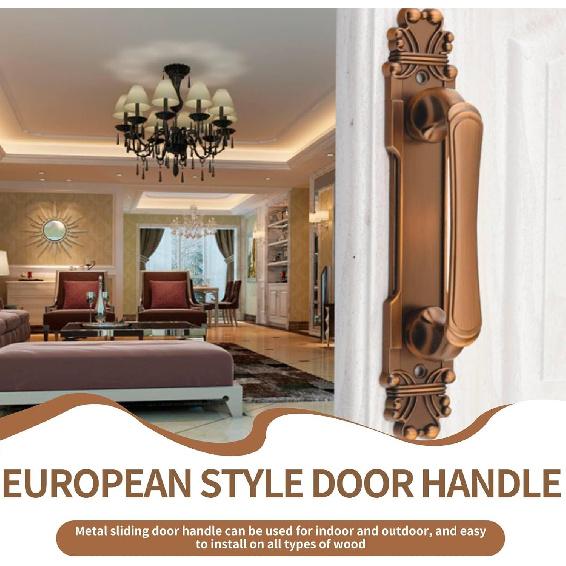 European Style Door Handle, Antique Wardrobe Handles Zinc Alloy Barn Door Pull Vintage Gate Fence Drawer Cabinet Pull for Wardrobe Cupboard Accessory