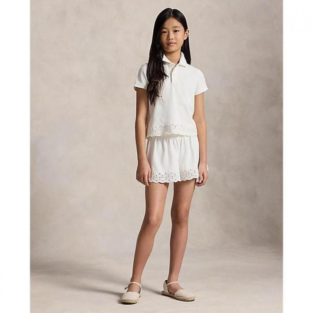 Polo Ralph Lauren Girls 7 16 Ailet Stretch Mesh Polo Shirt And Short  Cwpo2stg2u20038100 S