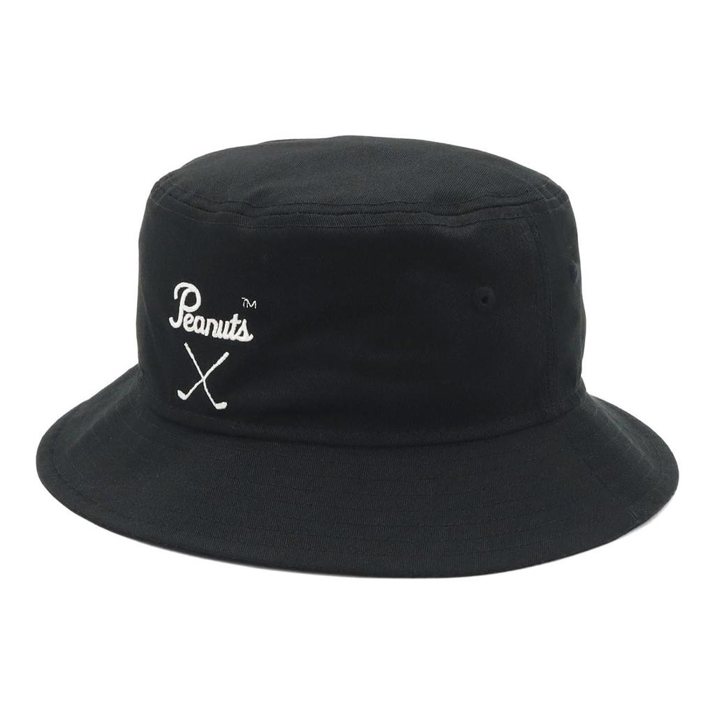 [New Era] Golf Bucket Hat, Cotton, Snoopy Collaboration, Black, ML, GF BUCKET01 PEANUTS BLK