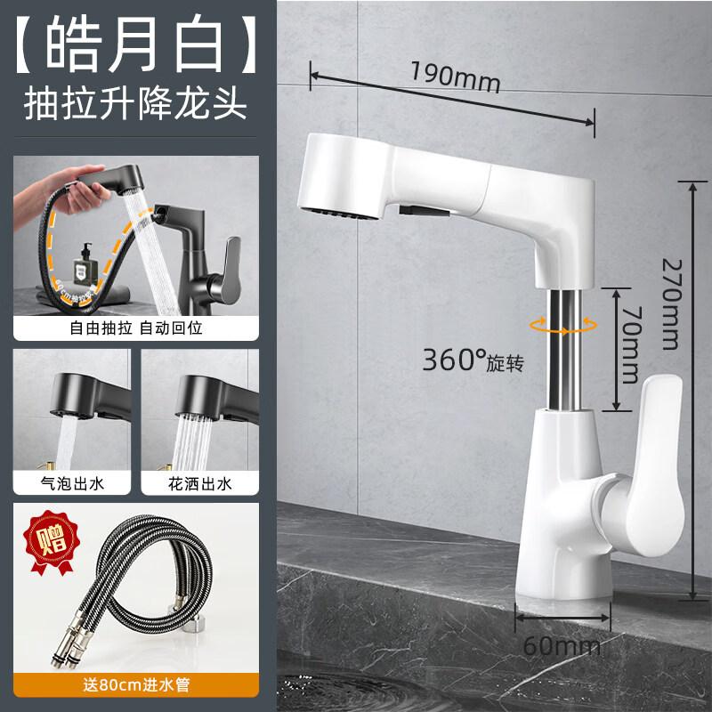 TLXT Brass Basin Faucet with Pull-Out Sprayer