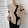 Women's Cashmere Color Block Round Neck Pullover Sweater - Elegant Style, Warm Knit