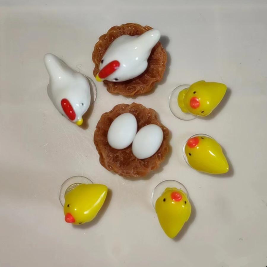 3D Little Yellow Chicken Hen Egg Chicken Sports Sandals Accessory DIY Decorative Buckle Shoes Flower Summer Slippers Decorative