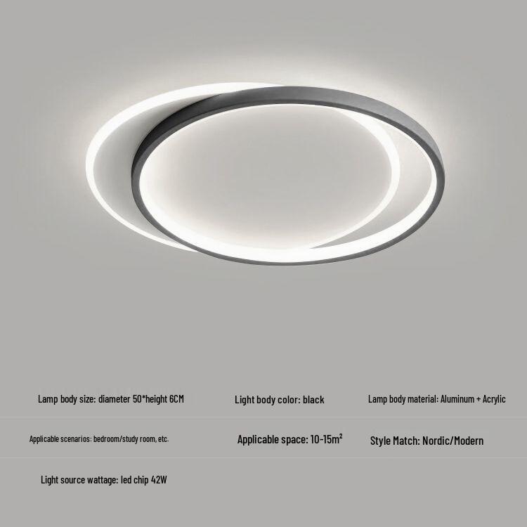 Modern Minimalist Ceiling Light for Bedroom and Living Room - Artful Eye Protection, Full Spectrum Lighting