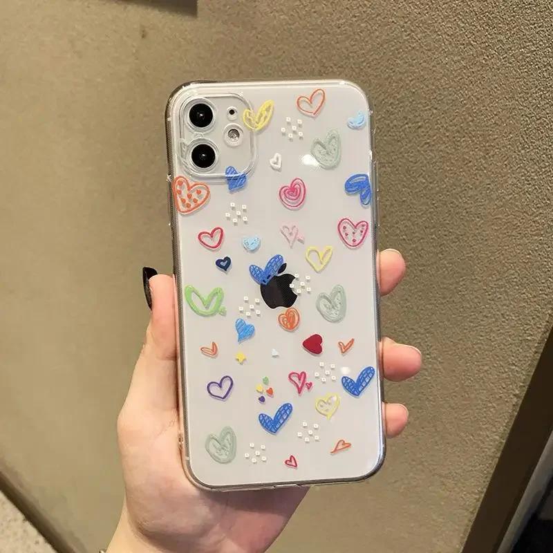 Cute Heart Daisy Clear Case for Samusng Galaxy S25 S24 Ultra S22 S23 S21 Plus FE S25Ultra 5G A55 A15 A16 A54 A35 A53 Soft Cover