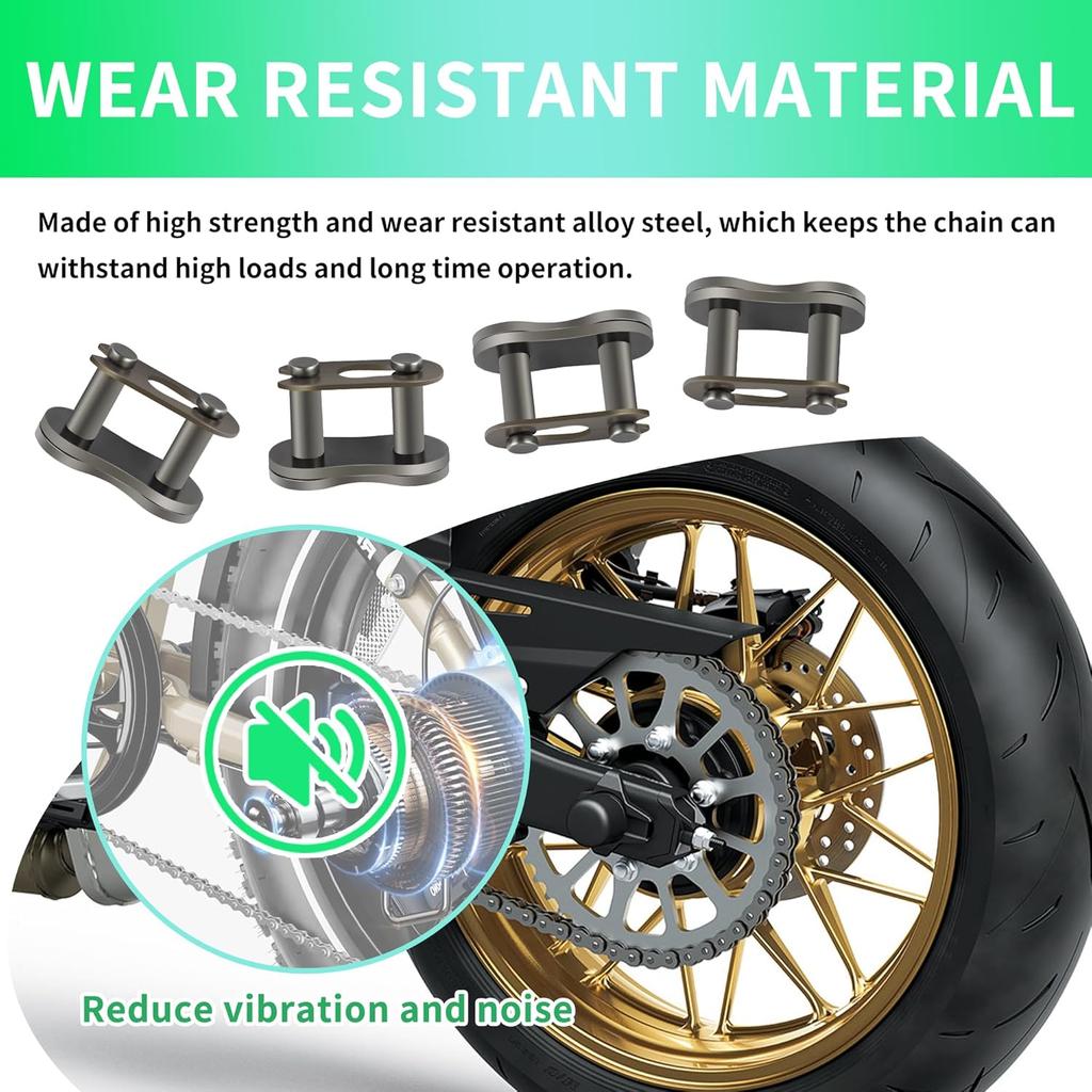 4 Pieces 420 Master Link Connector, Suitable Motorcycle Chains Bicycle Chains, Universal Chain for Mountain Bikes, Bicycles, and Motorcycles