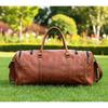 Leather 24 Inch U Zip Holdall Luggage Handmade Duffel Bag Carryall Weekender Travel Overnight Gym Sports Carry On Duffel Bag For Men And Women