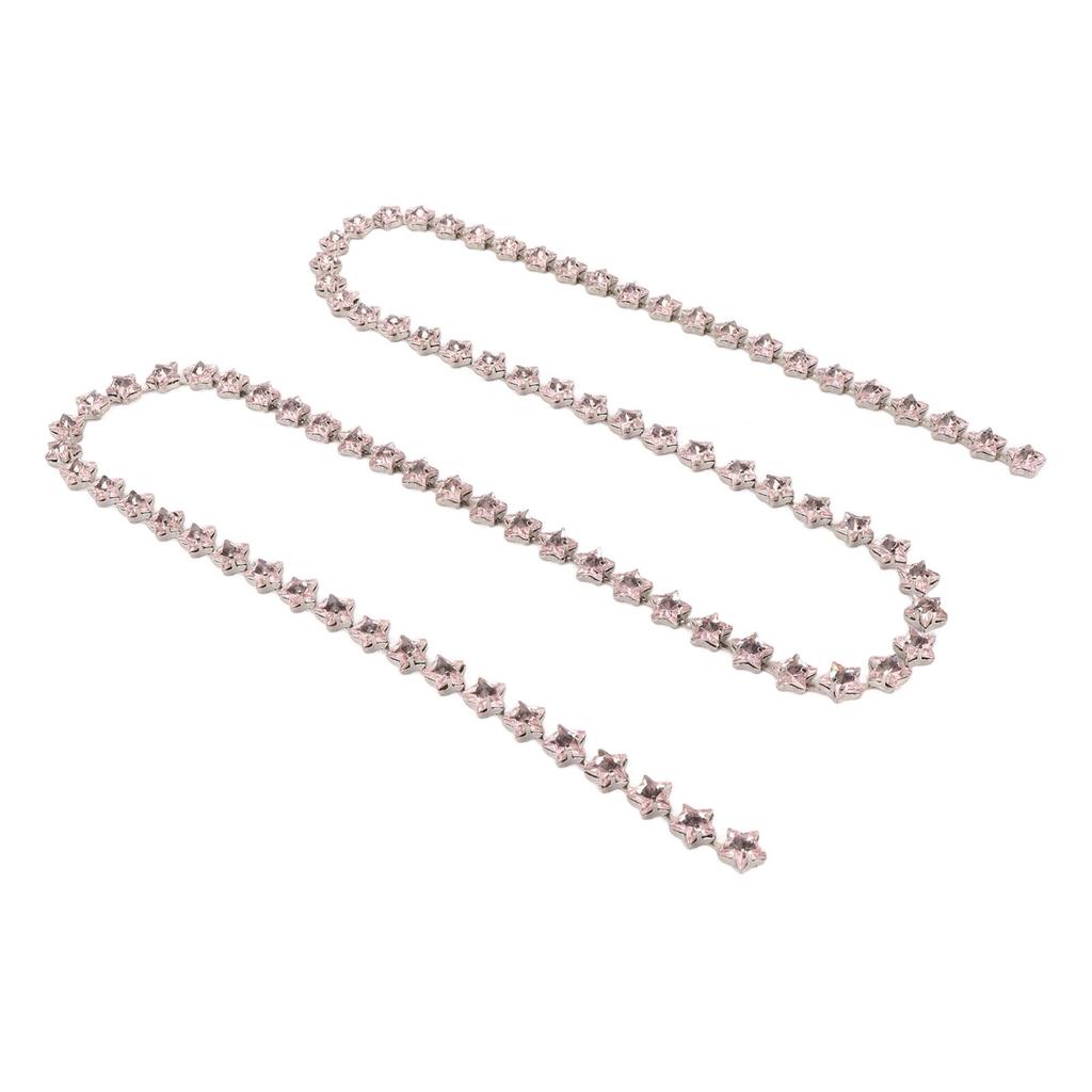 3.28ft Star Rhinestone Trim Chain 0.4in Width   Cuttable Colorfast Sew On Iron Rhinestone Claw Chain for Decoration Sewing