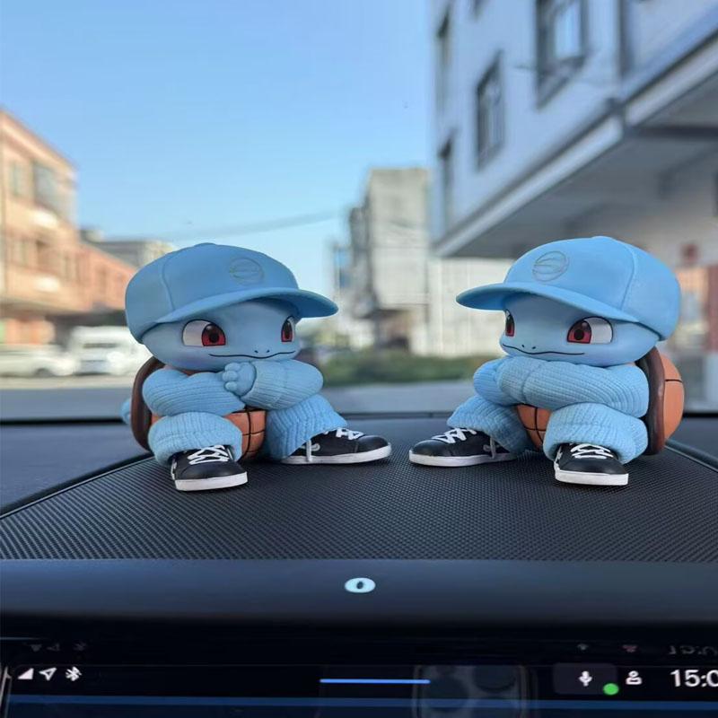 8cm  Squirtle Anime Figure Model Collection Catoon Toys Car Ornament Statue Dcoration Gifts