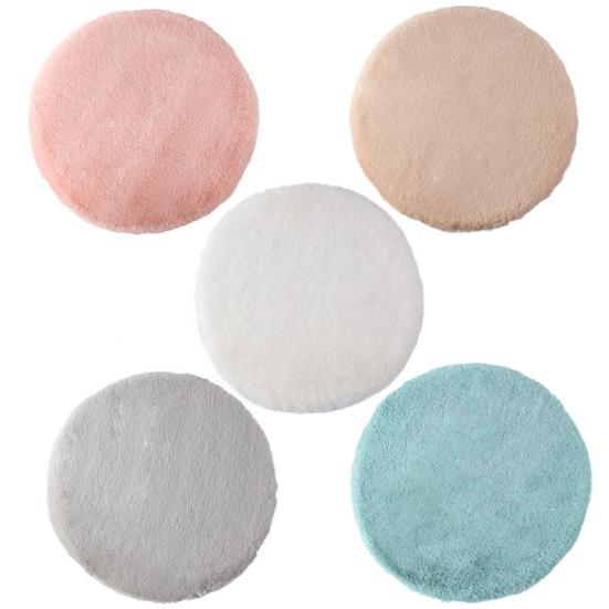 45cm Plush Seat Cushion Soft Imitation Rabbit Fur Thicken Keep Warm Round Seat Hip Protective Non-slip Living Room Chair