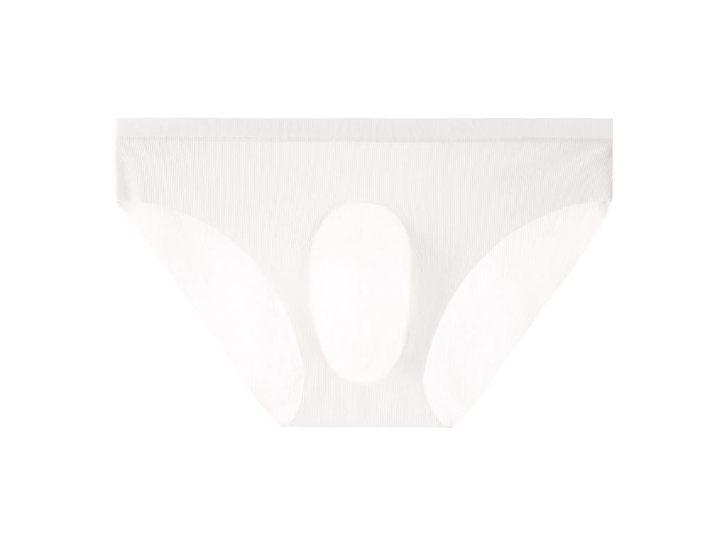 New 3D Convex Threaded Ice Silk Men's Transparent Briefs - Sexy and Trendy One-Piece Design