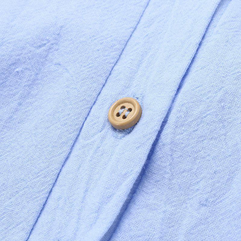 Women's Casual Loose Long Evening Shirt Dress with Stand Collar and Long Sleeves