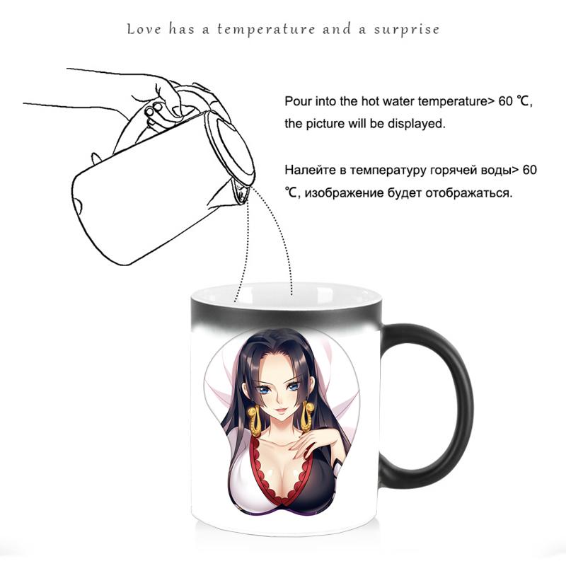 Coffee Mug Anime 350mL Sexy Ninja Color Changing Mug BSKT-085 Thermosensitive Cup Sublimation Blanks Ceramic Mugs Cups and Mugs