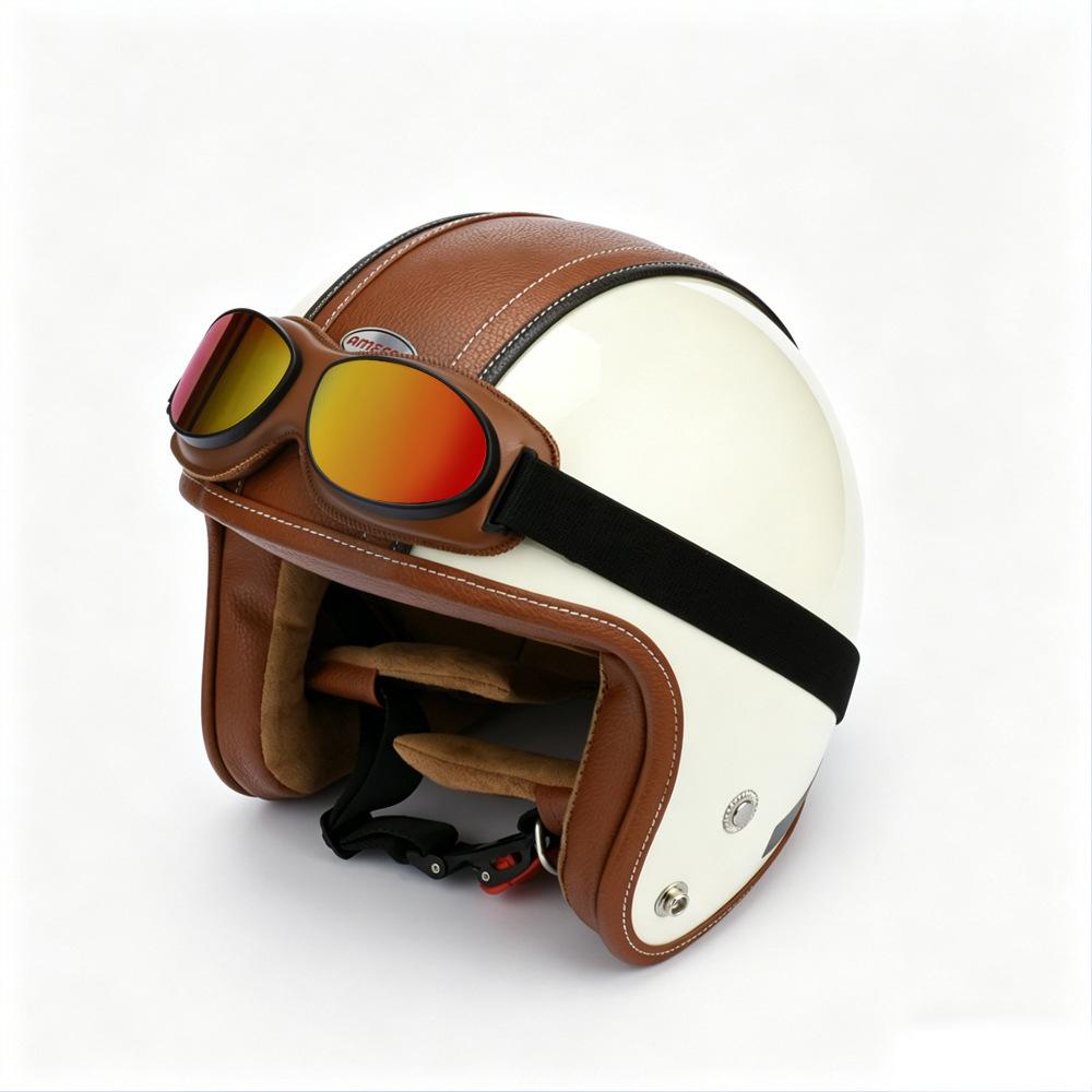 Retro Goggles, Motorcycle Riding Goggles Leather Frame UV Protection Locomotive Modification Accessories