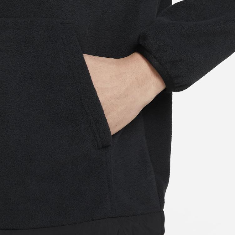 Nike Club Fleece Kangaroo Pocket Contrast Hoodie with Printed Logo Men Hoodie Black DQ4897-010