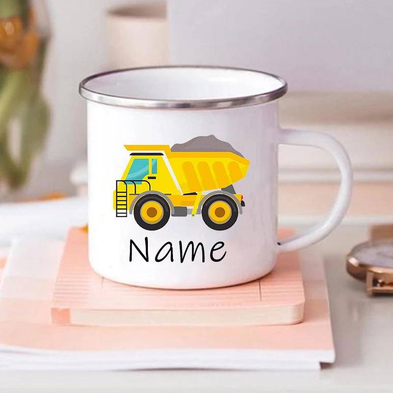 Personalized Mug for Kids Hot Chocolate Custom Car with Name Mug for Boys Kids Handle Mugs Birthday Party Favors Children's Gift