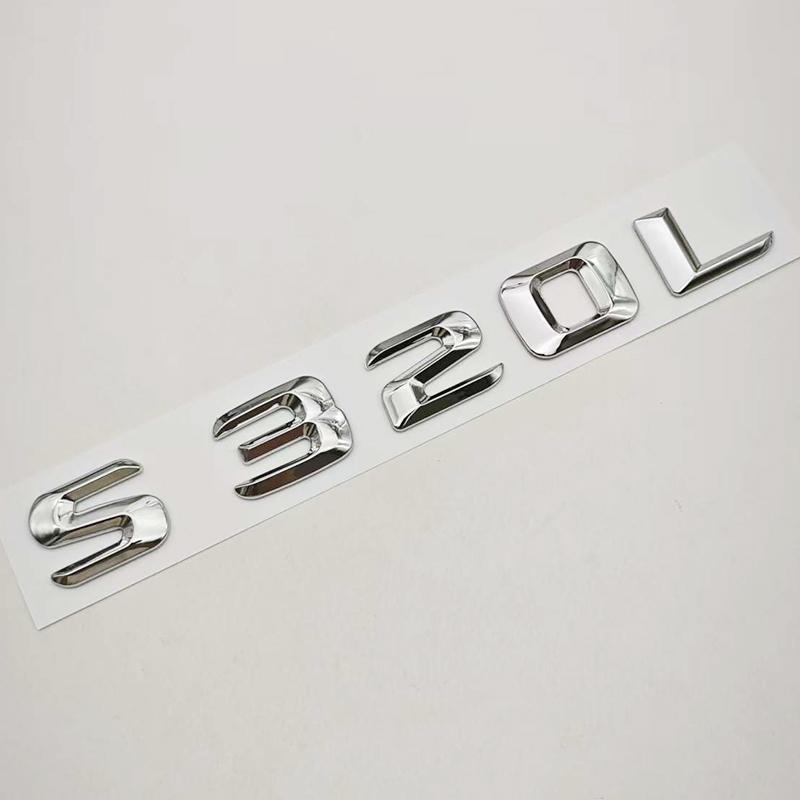 HUUML1 3D ABS Car Letters Logo S300L S320L Badge Sticker Emblem Decals For Mercedes Benz S Class S300L S320L V221 V222 Tail Accessories