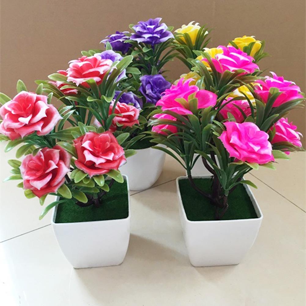 1Pc Potted Artificial Flower Bonsai Performance Stage Garden Home Party Decor Christmas Ornament