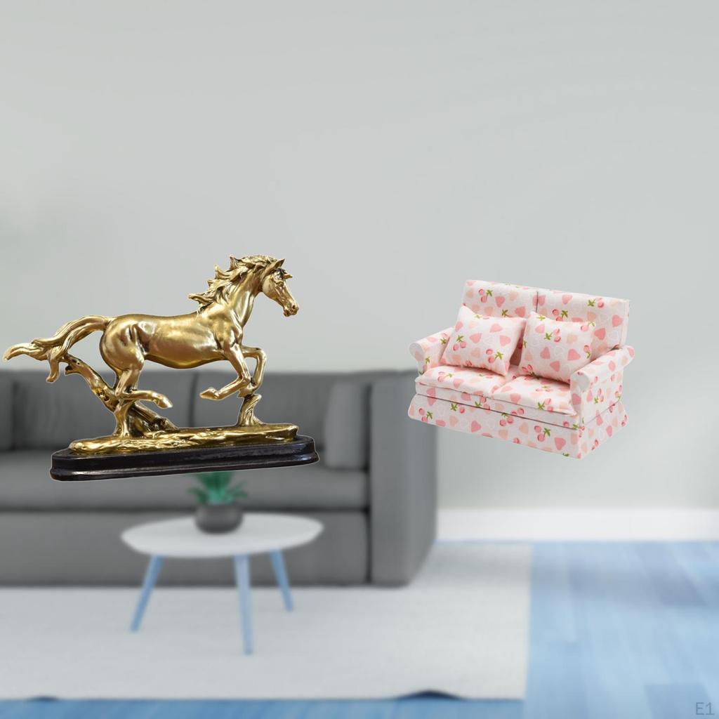 Sculpture Figurine Artwork Collectible Art Ornament Horse Statue for Desk Decoration Bookcase Living