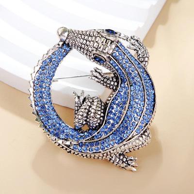 Mode Vintage Strass Krokodil Broschen Für Frauen Kleidung Mantel Party Access Geschenke