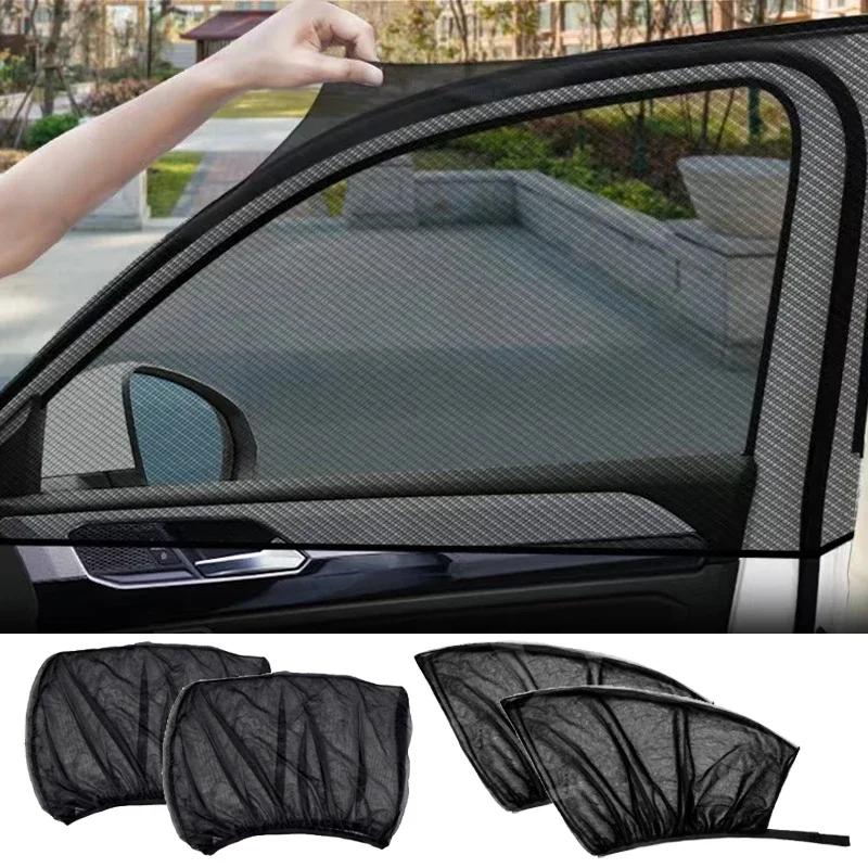 2PCS Car Window Sunshade Cover Sun Shield UV Protection Auto Front Rear Black Window Curtain Summer Car Accessories
