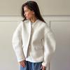 Thick Woolen Coat For Women In Autumn And Winter, V-neck Solid Color Small Fragrance Style Top
